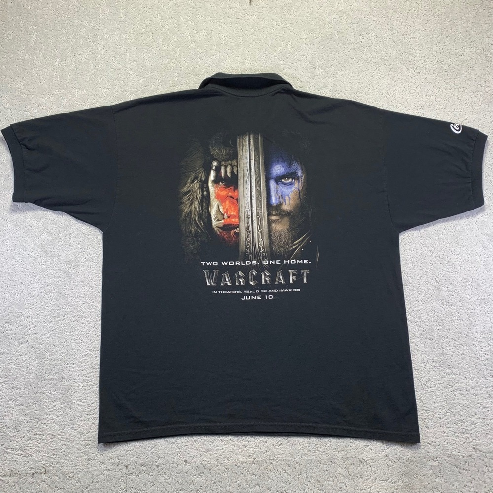 Warcraft Movie Polo Shirt Mens XXL Black Regal Coca Cola Promo Gildan Graphic
